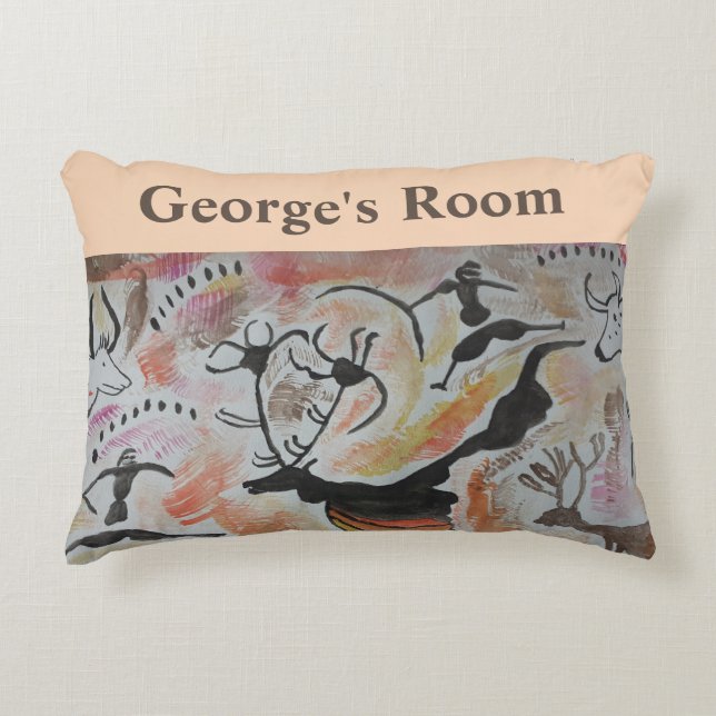 Cave Art Abstract Personalised  Decorative Cushion (Front)