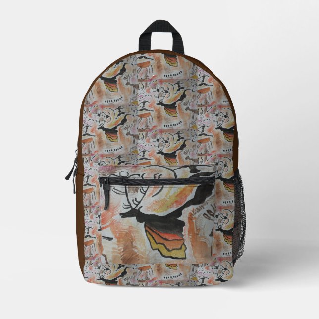 Cave Art Abstract  Printed Backpack (Front)