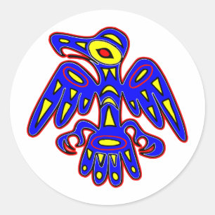 Cave Art, Ancient Bird Drawing Classic Round Sticker