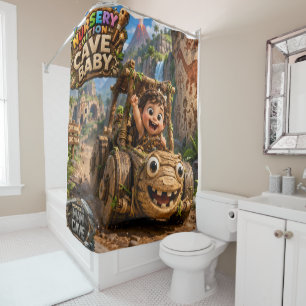Cave baby/shower curtain/bathroom makeover shower curtain