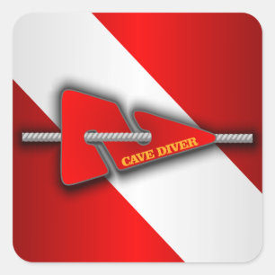 Cave Diver (Line Marker) Square Sticker