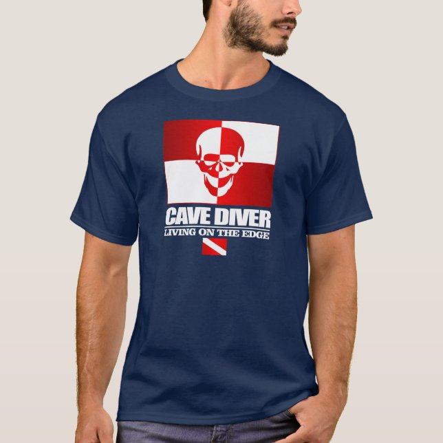 Cave Diver -Living On The Edge Apparel T-Shirt (Front)
