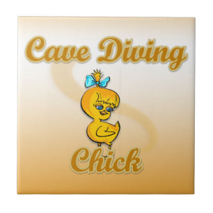 Cave Diving Chick Tile