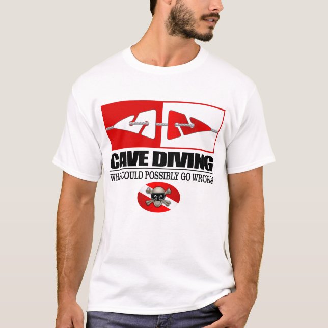 Cave Diving (Line Markers) T-Shirt (Front)