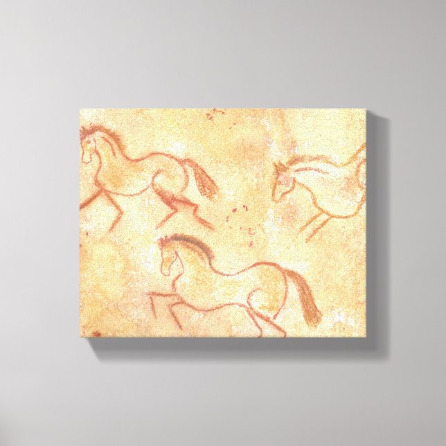 Cave Drawing Painting of Horses Canvas Print (Front)
