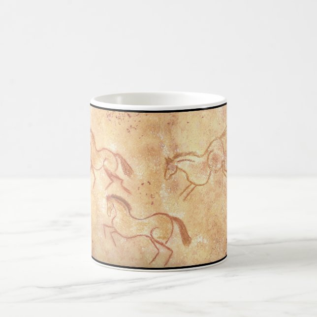 Cave Drawing Painting of Horses Coffee Mug (Center)