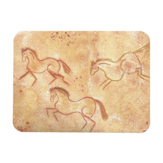 Cave Drawing Painting of Horses Magnet (Horizontal)