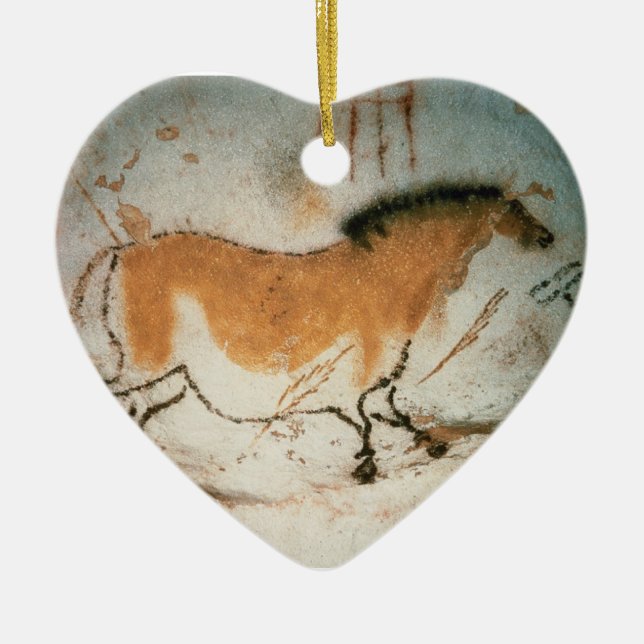 Cave drawings Lascaux French Prehistoric Ceramic Tree Decoration (Front)