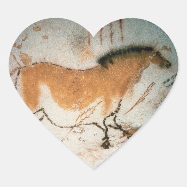 Cave drawings Lascaux French Prehistoric Heart Sticker (Front)