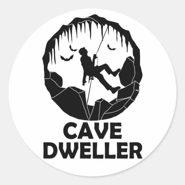 Cave Dweller - Caver Spelunking Speleology Classic Round Sticker (Front)