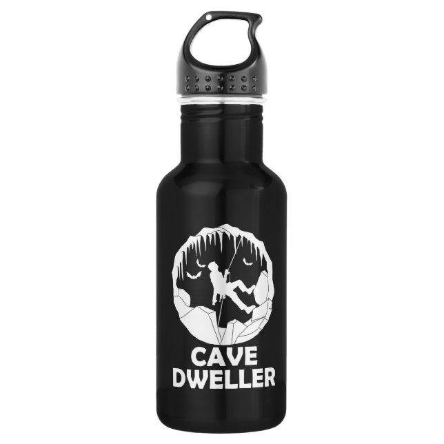 Cave Dweller - Funny Caver Spelunking Speleology 532 Ml Water Bottle (Front)