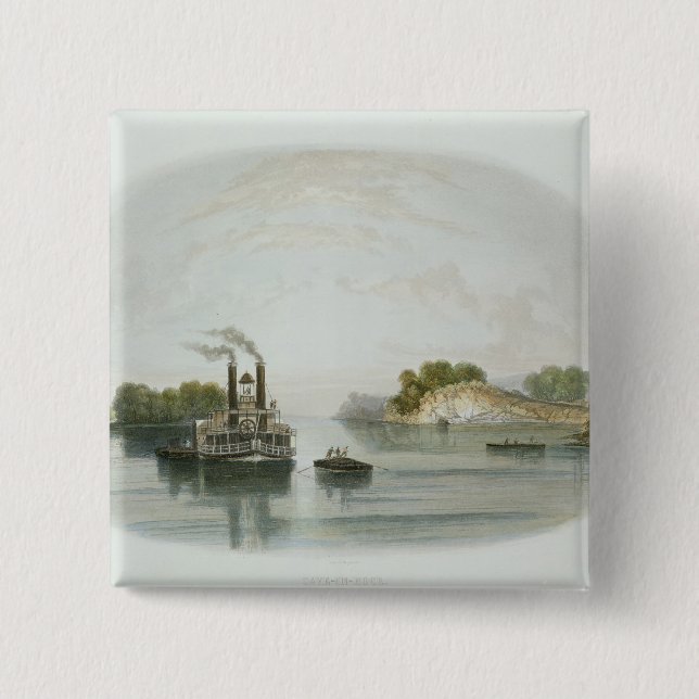 Cave-in-Rock, view on the Ohio, plate 7 from Volum 15 Cm Square Badge (Front)