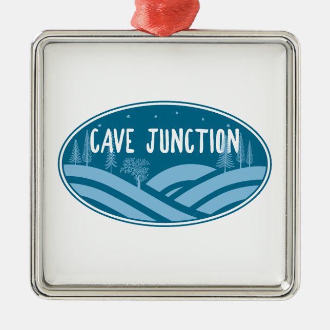 Cave Junction Oregon Outdoors Metal Tree Decoration (Front)