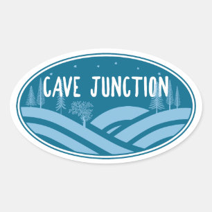 Cave Junction Oregon Outdoors Oval Sticker