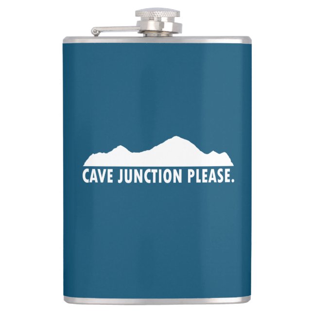 Cave Junction Oregon Please Hip Flask (Front)