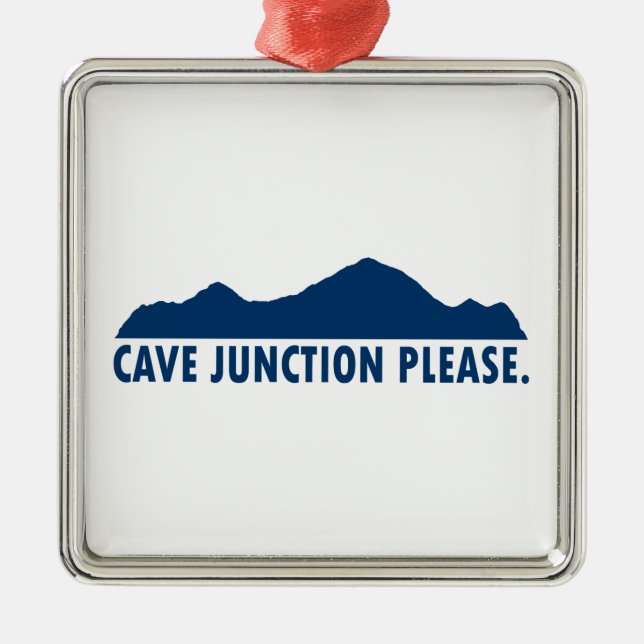 Cave Junction Oregon Please Metal Tree Decoration (Front)