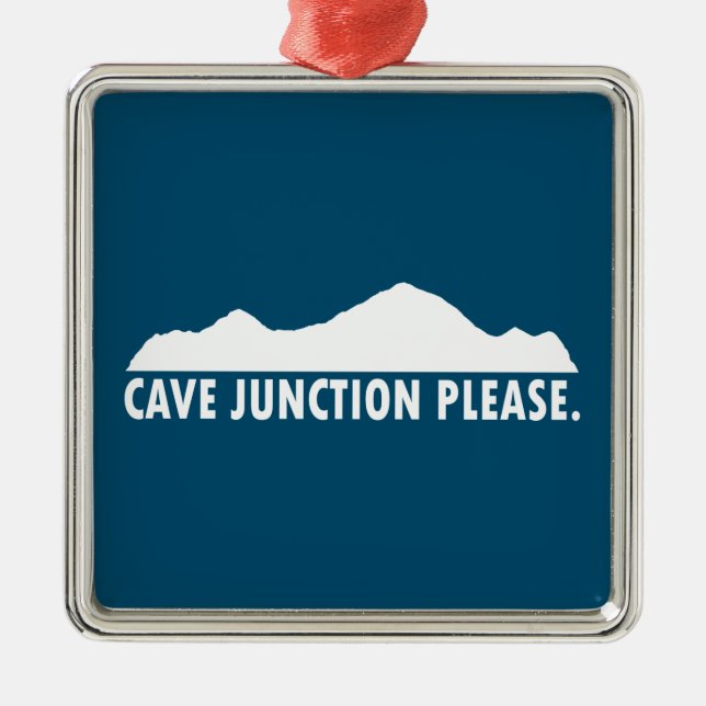 Cave Junction Oregon Please Metal Tree Decoration (Front)