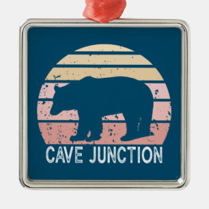 Cave Junction Oregon Retro Bear Metal Tree Decoration