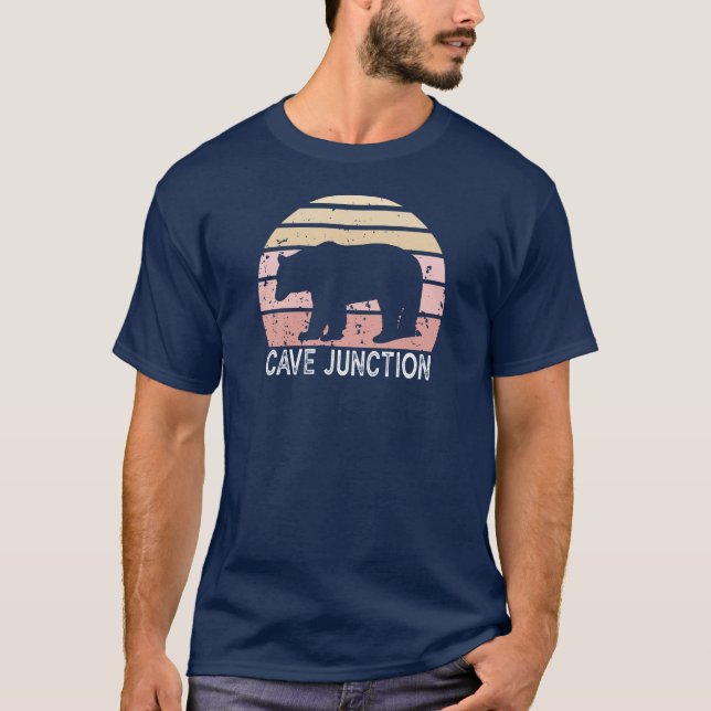 Cave Junction Oregon Retro Bear T-Shirt (Front)
