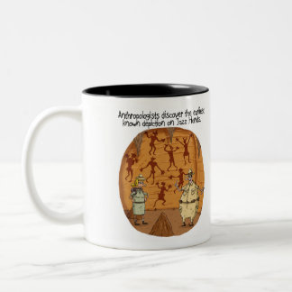 Cave Man Jazz Hands Two-Tone Coffee Mug