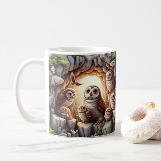 Cave of the Owls Mug (With Donut)