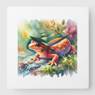 Cave Salamander in Light 060924AREF115 - Watercolo Square Wall Clock