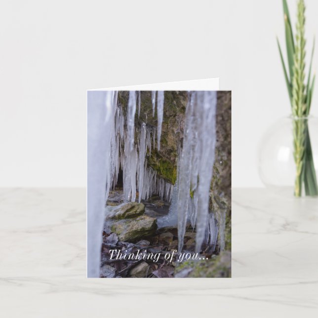 Cave Tunnel Of Ice Thinking Of You Card (Front)