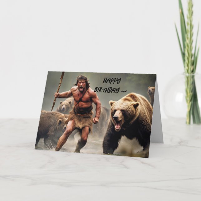 CAVEMAN BIRTHDAY CARD (Front)
