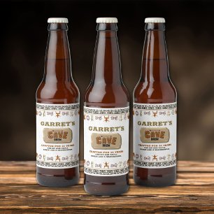 Caveman Brew Beer Bottle Label