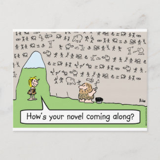 caveman cave painting novel postcard