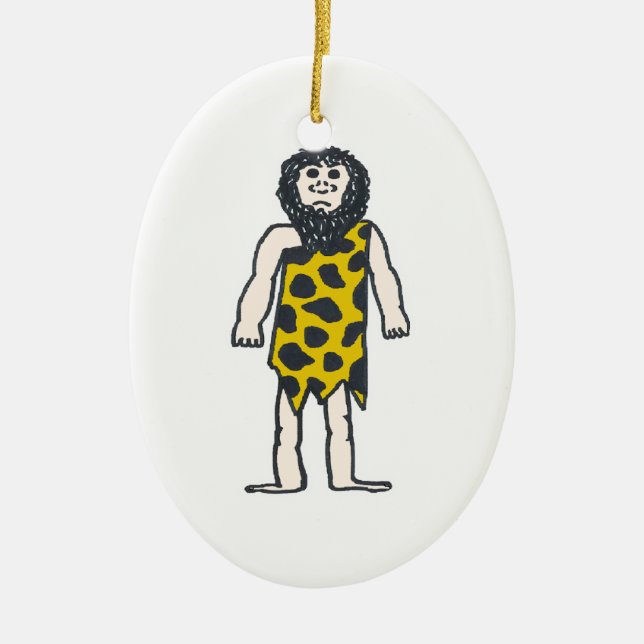 Caveman Ceramic Tree Decoration (Front)