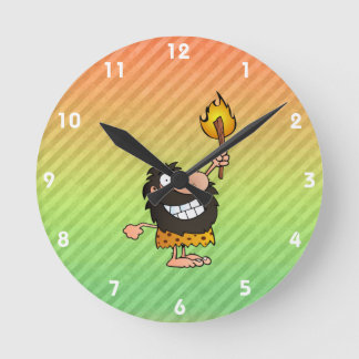 Caveman Design Round Clock