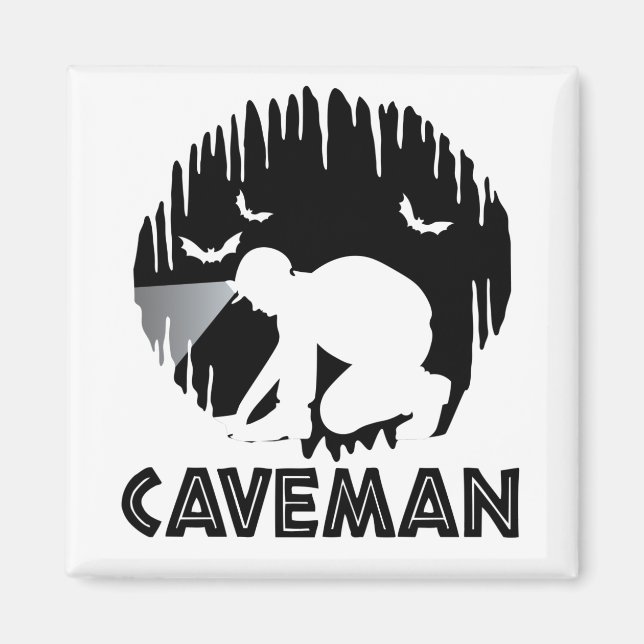 Caveman - Funny Spelunking Magnet (Front)