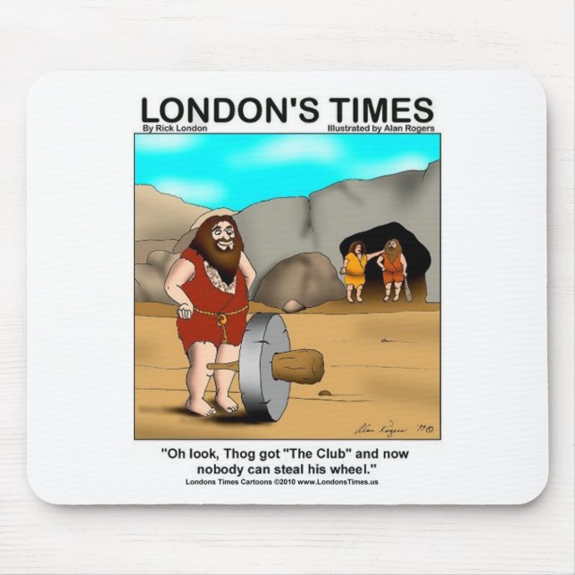 Caveman Got The Club... Funny Gifts & Tees Mouse Mat (Front)