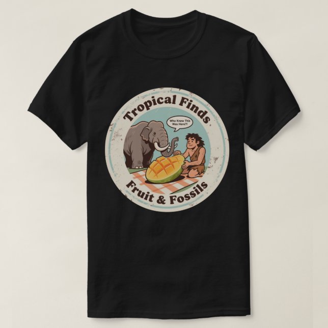 Caveman Mammoth Mango Discovery T-Shirt (Design Front)