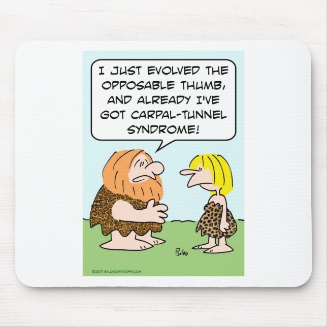 caveman opposable thumb carpal-tunnel syndrome mouse mat (Front)