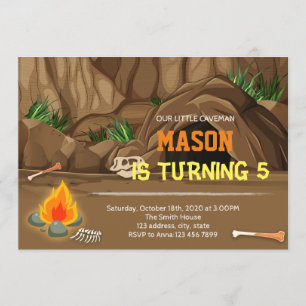 Caveman party birthday invitation