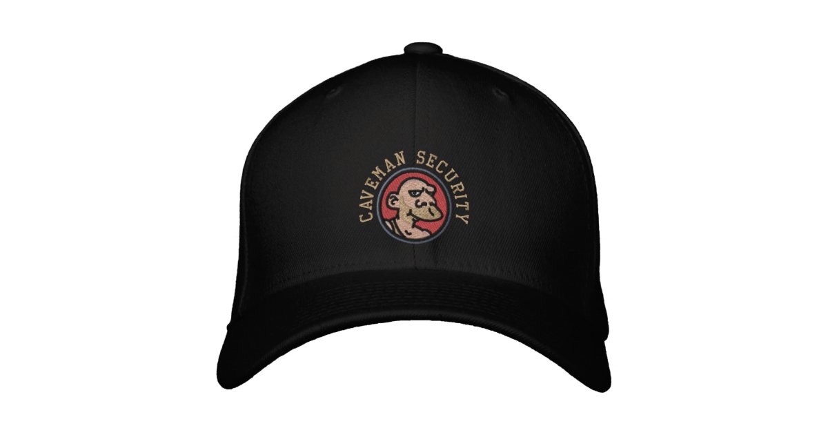 CAVEMAN SECURITY EMBROIDERED HAT | Zazzle