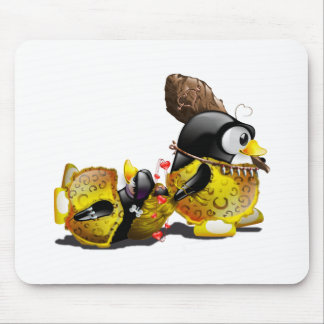 Caveman Tux in Love Mouse Mat