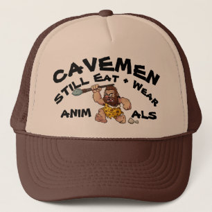 CAVEMEN - Eat & Wear Animals Trucker Hat