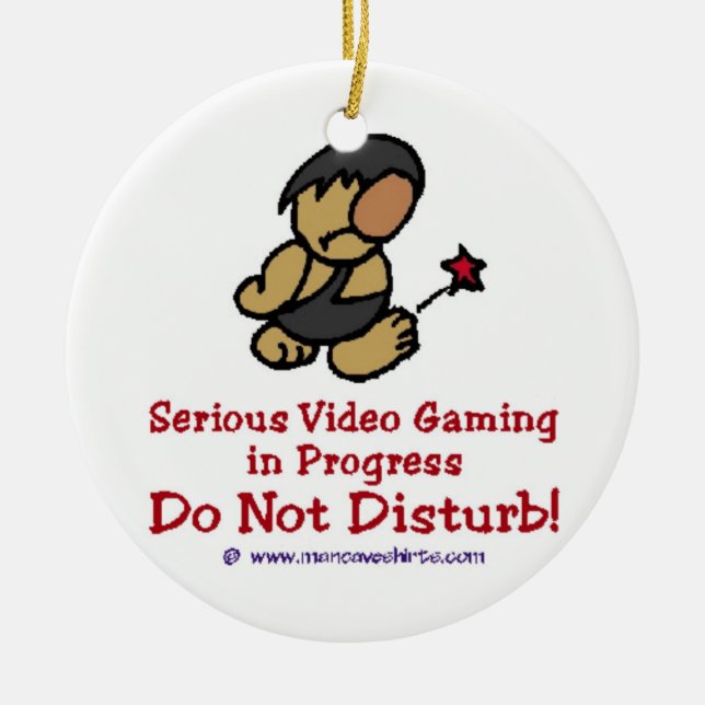 Cavemen Video Games Ceramic Tree Decoration (Front)