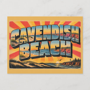 Cavendish Beach PEI Dunes Red Cliffs Art Postcard