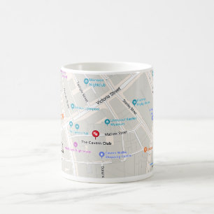 Cavern Club Mathew Street Liverpool Map Coffee Mug