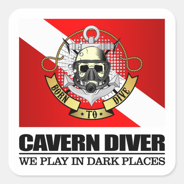 Cavern Diver (BDT) Square Sticker (Front)