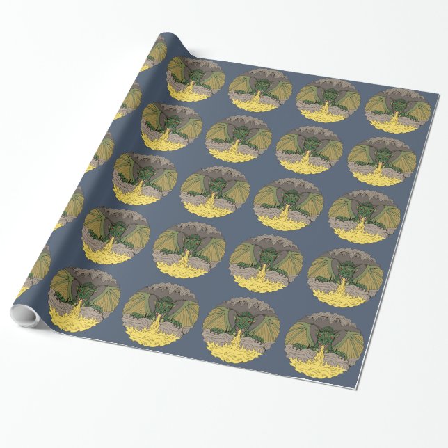 Cavern Dragon 2016 Wrapping Paper (Unrolled)