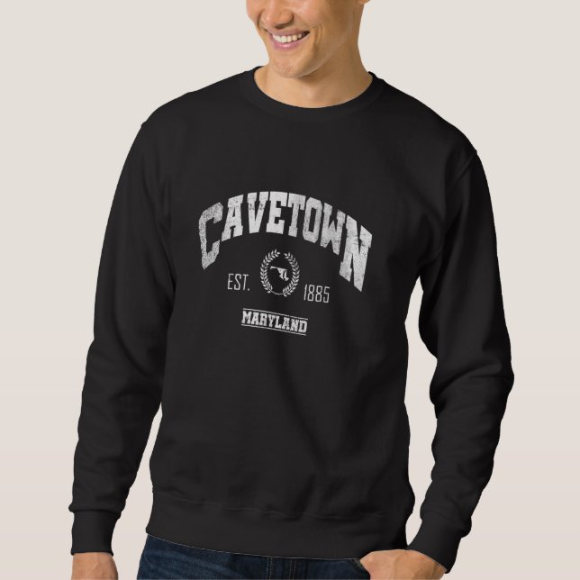 Cavetown MD Maryland Vintage Throwback Sweatshirt (Front)