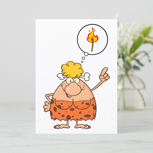 Cavewoman Thinking of Fire Stick Invitation (Creator Uploaded)