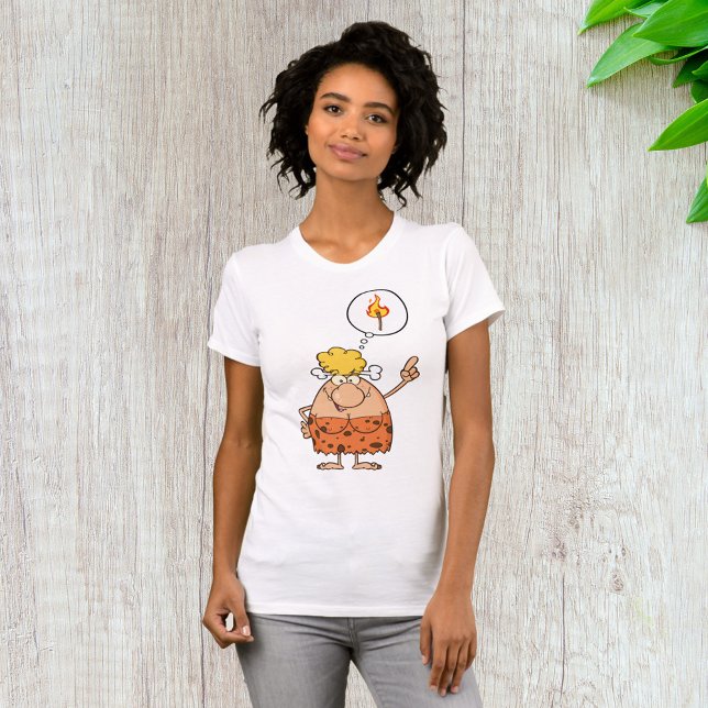 Cavewoman Thinking of Fire Stick T-Shirt (Creator Uploaded)