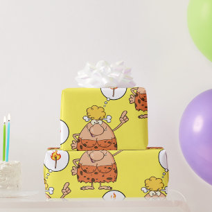 Cavewoman Thinking of Fire Stick Wrapping Paper