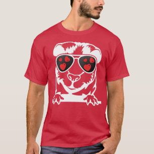 Cavie Heart Sunglasses Cool Guinea Pig Valentine's T-Shirt